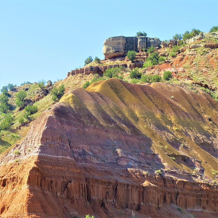 Palo duro canyon, Spanyol rok, batu pasir merah, texas Utara, Hiking, pemandangan, alam