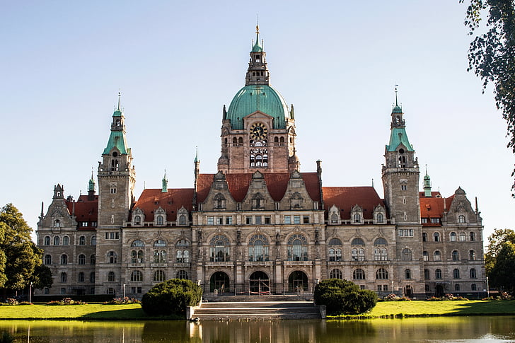 hannover, city hall, germany, landmark, architecture, building, hanover