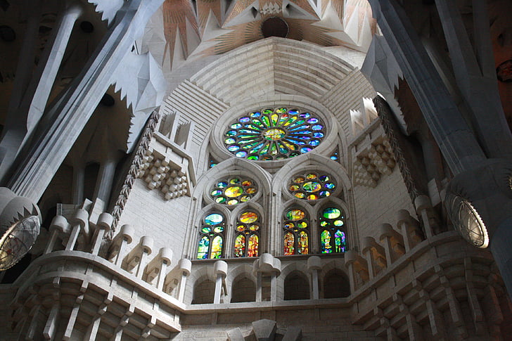 Španělsko, Katalánsko, Barcelona, Sagrada familia, Katedrála, Architektura, umění