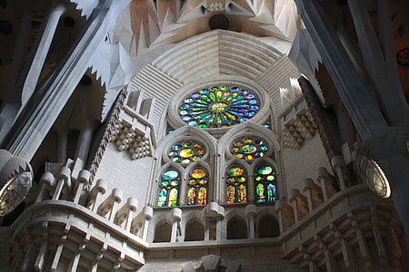 Spanien, Katalonien, Barcelona, Sagrada familia, Domkyrkan, arkitektur, konst