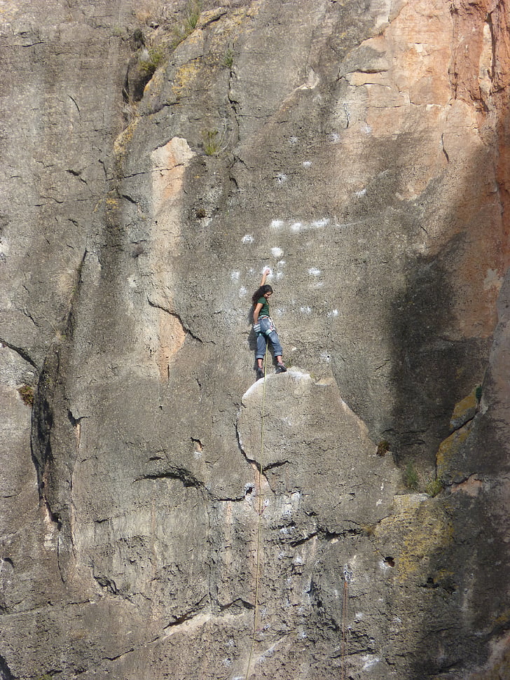 escalation, scalatore, parete della roccia, Siurana, scalare