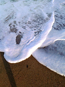 hullámok, homok, Beach, víz, Costa, homok, természet