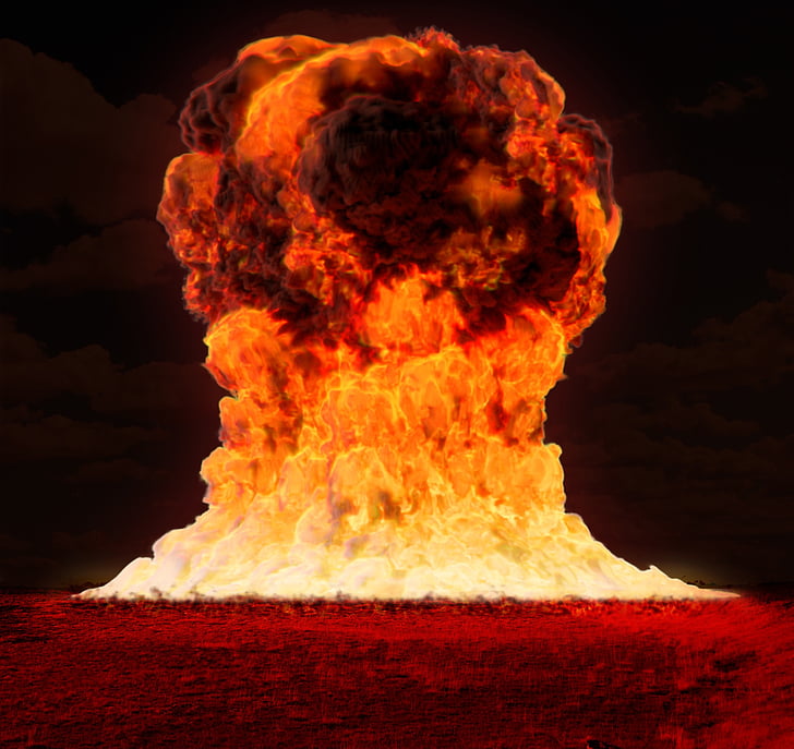 πυρηνική, βόμβα, πόλεμος, κίνδυνος, έκρηξη, ατομικής, φωτιά