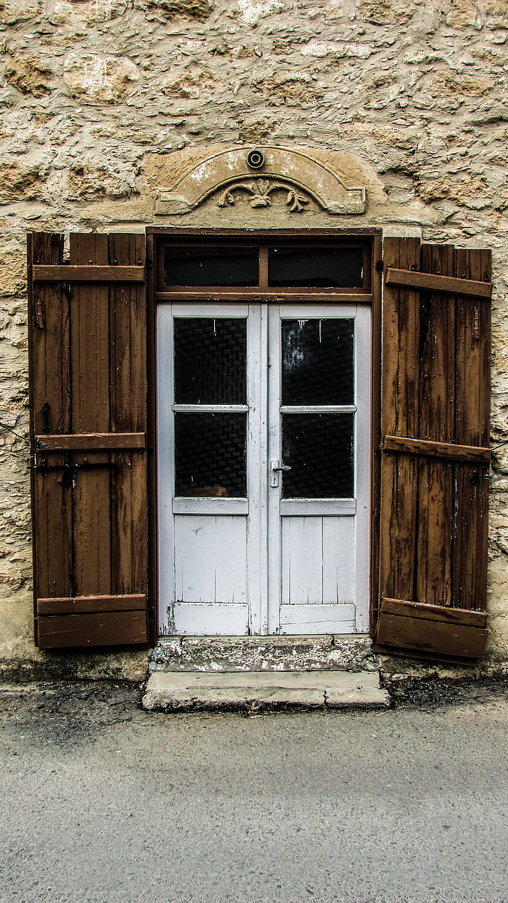 Ciprus, Xylotymbou, régi ház, építészet, ajtó, külső, ablak