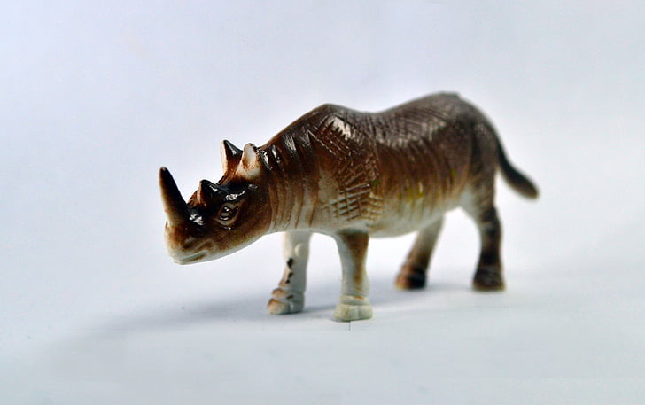 Rinoceronte, brinquedo, ícone de, fauna, selvagem, um, animal