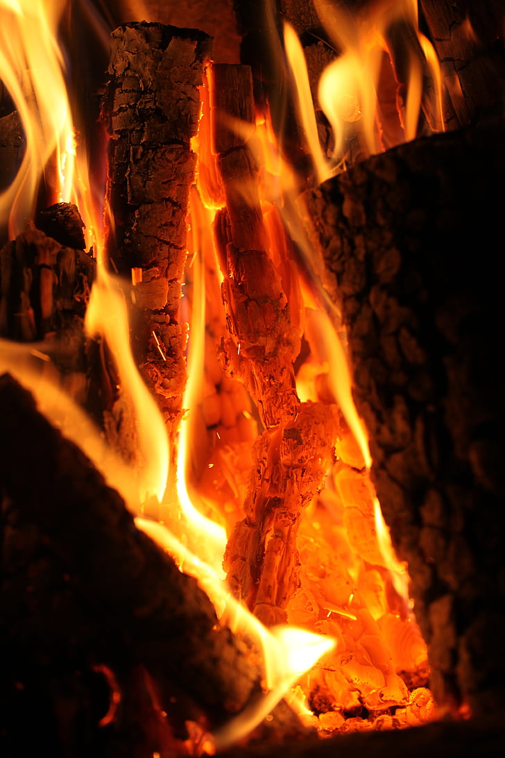 brand, vlam, hete, kampvuur, vlammen, branden, Fire - natuurverschijnsel