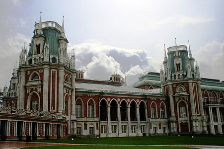 Palace, bygge, gotisk, eklektisk, arkitektur, grønne tak, rød