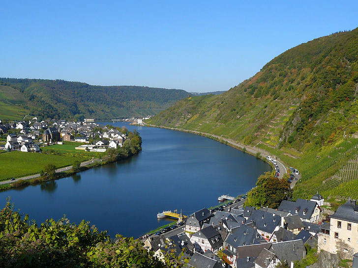 Moseli jõgi, jõgi, Beilstein, schieferdaecher, painutage, viinamarjaistanduste, küla