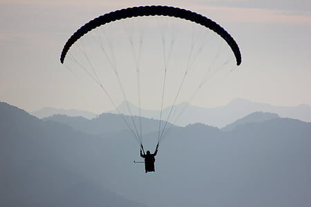 paragliding, morelia, sky, fly, flying, clouds, air