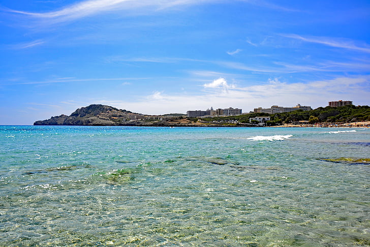 Cala agulla, Mallorca, Baleāru salas, Spānija, jūra, kristāldzidru, ūdens