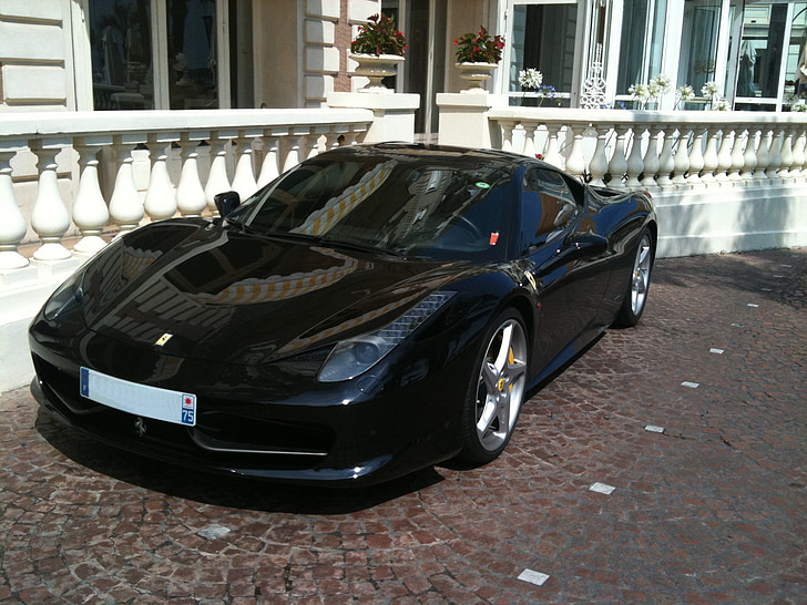 Ferrari, esport, l'automòbil, negre, cotxe esportiu, luxe