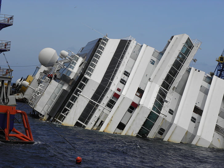 fartyg, passagerarfartyg, vraket, Italien, Il giglio, Costa concordia, olyckan