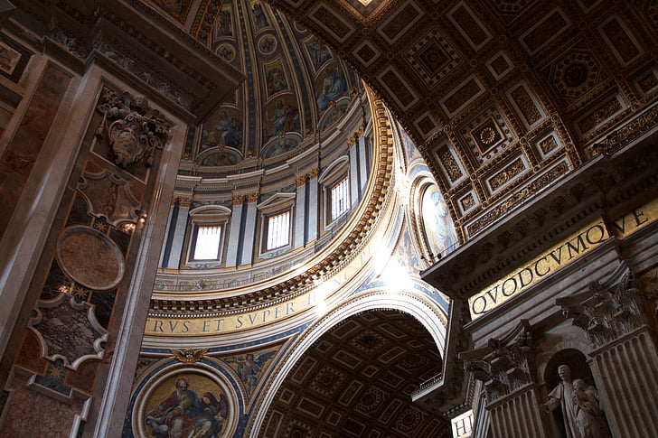 Vaticà Sant Pere del, Roma, Vaticà, plaça de Sant Pere, Itàlia, cúpula interior, Papa