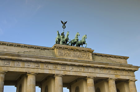 Brandenburger tor, Berlin, Allemagne, porte de Brandebourg, architecture, célèbre place, statue de