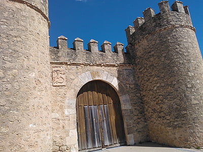 wall, castle, donjon, door, peñaranda de duero