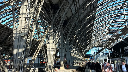 Jerman, Hesse, Frankfurt, Stasiun Kereta, baja, konstruksi