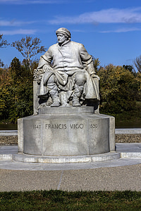 szobor, Sackville, Francisco vigo ember, szobor-férfi, történelmi helyén, függetlenségi háború