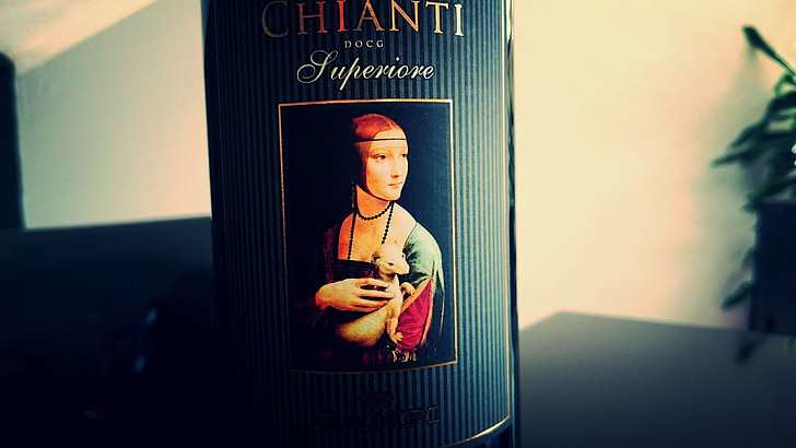 Chianti, Banfi, Flasche, Wein, rot, Restaurant, Toskana