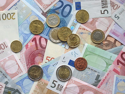 euro, bank notes, coins, european currency, business, trade, finance