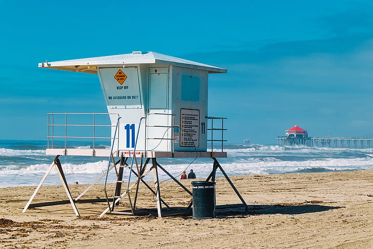 lifeguard, shack, stand, building, sea, ocean, water