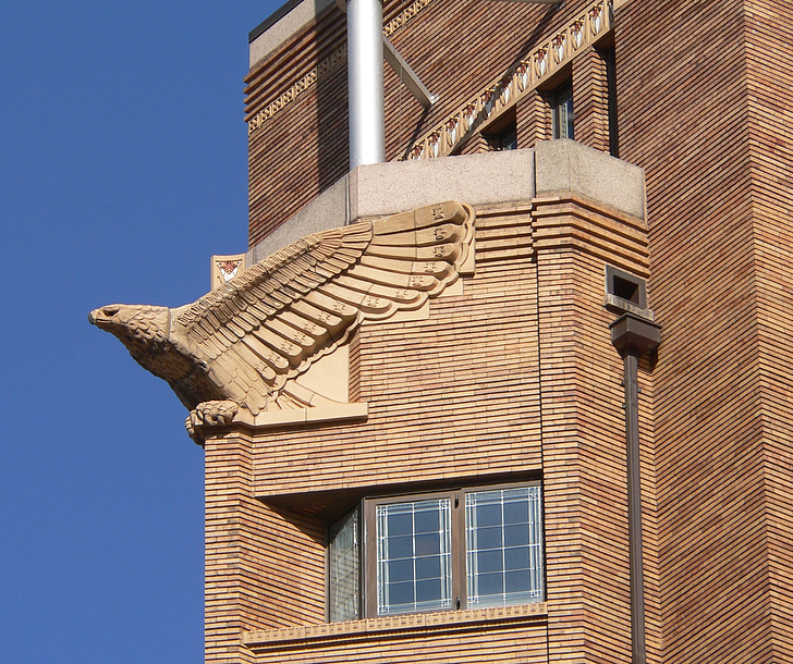 Sioux city, Iowa, edifício, estrutura, escultura, Eagle, tijolo