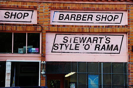 botiga, Perruqueria, carrer, urbà, barberia, barberia, vell