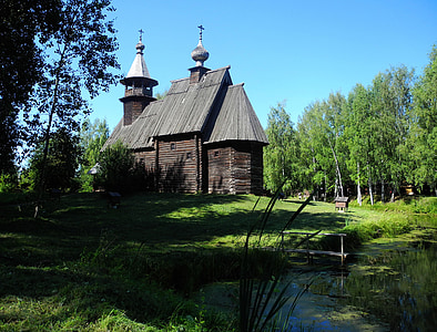 russia, kostroma, sloboda, wooden architecture, museum, open-air museum, nature