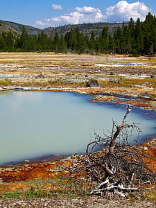 Yellowstone rahvuspark, Wyoming, Ameerika Ühendriigid, maastik, maastik, turismimagnet, erosiooni