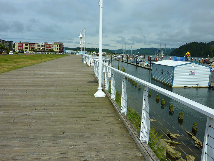 Boardwalk, Pier, Harbor, Bay, vand, Dock, gangbro