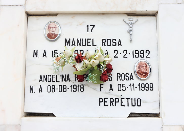 Portugalija, Évora, kapinės, Greve, atminties plokštelės