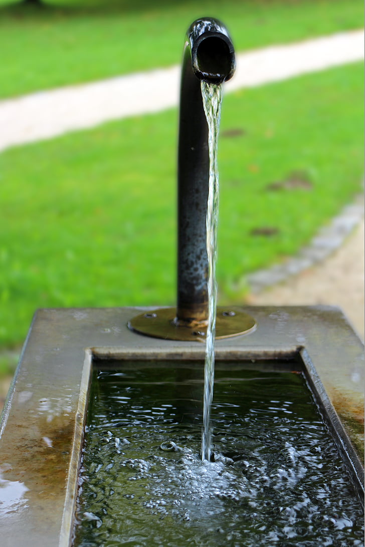 water, fountain, water basin, water running, tube, arch, water sheet