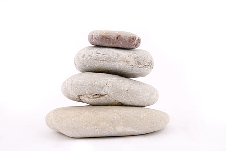 las piedras, piedra, sobre un fondo blanco, Zen, meditación, paz de la mente, pila de