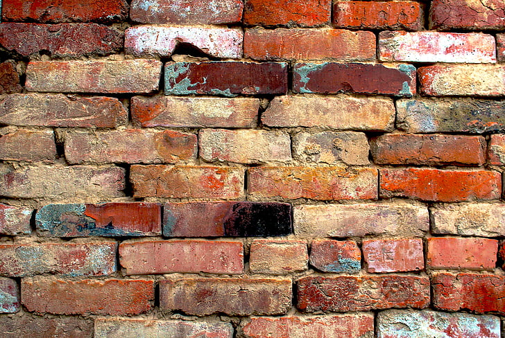 baksteen, muur, bakstenen muur, achtergrond, Oranje, bruin, bakstenen