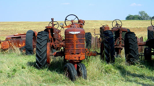 tractor, granja, rural, equipo, agrícola, granjero, cultivo