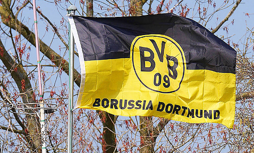 BVB, Club lippu, musta keltainen, Borussia dortmund, Tuuletin, Hooligan, Jalkapallo fans