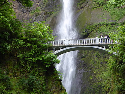 Водопад, мост, Бах, Природа, Туризм