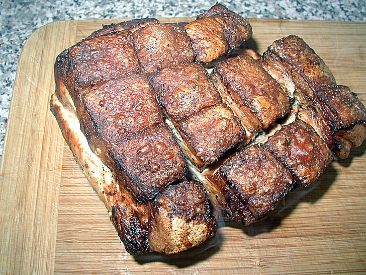 crust roast, roast pork, rind, fry, meat, crust