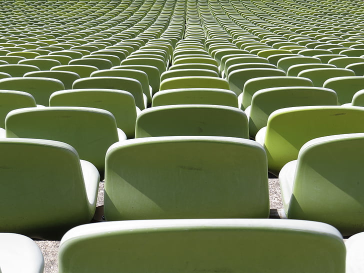 Sân vận động, Ngân hàng, trình tự, Mu-ních, Olympiastadion, Đức, màu xanh lá cây