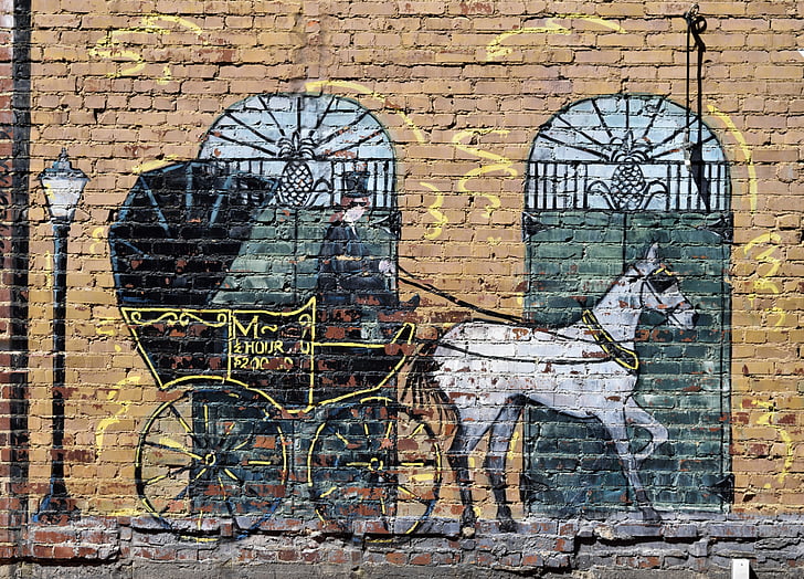wall mural, antique, wall, brick, painting, landmark, downtown
