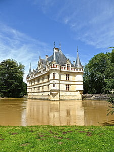 Шато d'azay le rideau, Шато, замък, Франция, забележителност, средновековна, дворец