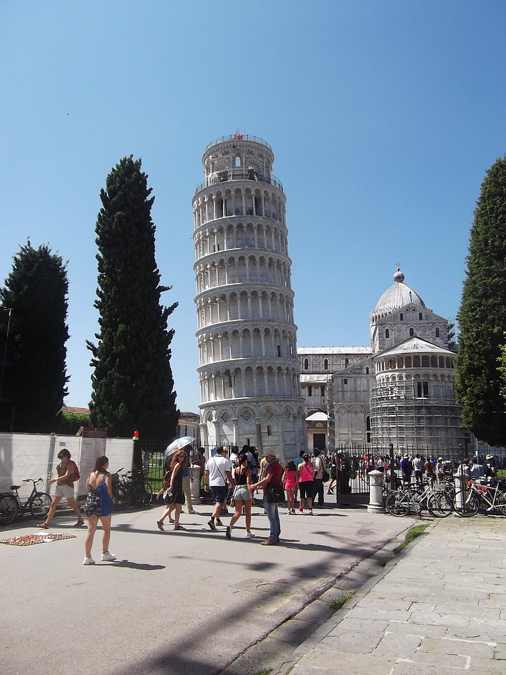 Pisa, Italia, Menara, menara miring, arsitektur, tempat-tempat menarik, Landmark