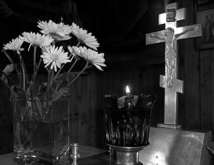 cross, lamukka, flame, flower, bouquets, fire, crucifix