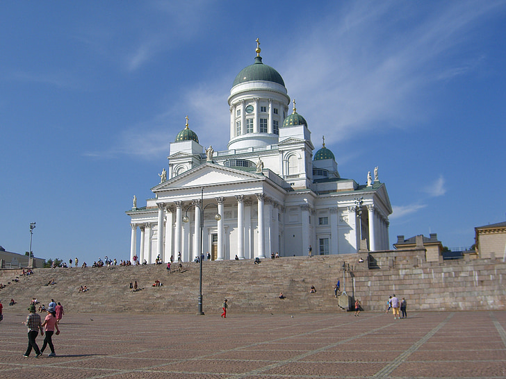 Dom, Helsinki, Église, Finlande, architecture, célèbre place, Dôme