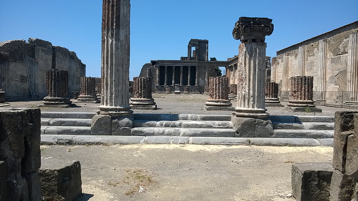 Pompeia, ruínas, vulcão, Itália, Vesúvio, antiga, Roman