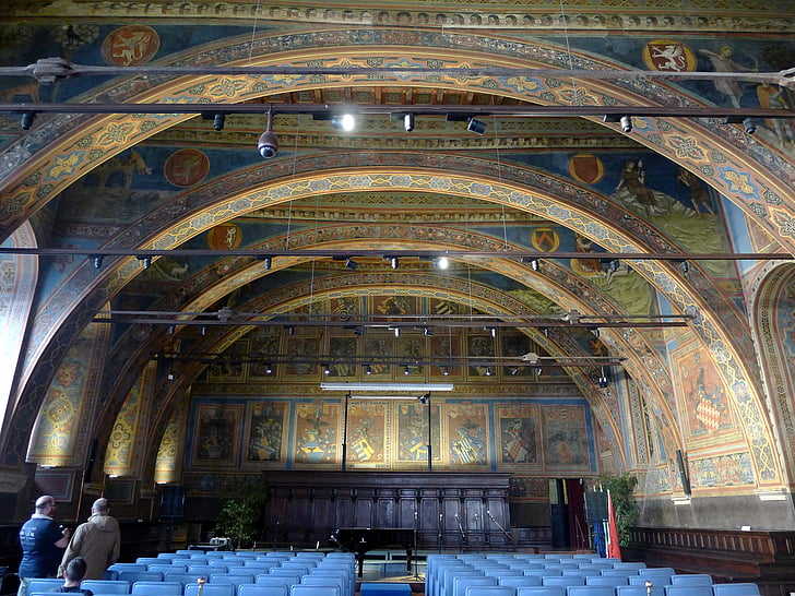 Perugia, Sala dei notari, priori, Palace, notarier guild, historiska, arkitektur