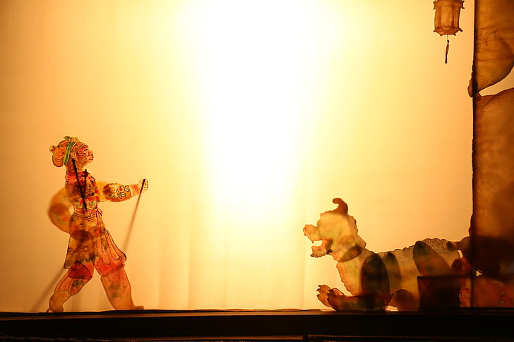 Shadow play, maimuta, lumina, performanţă, China, Japonia, arta