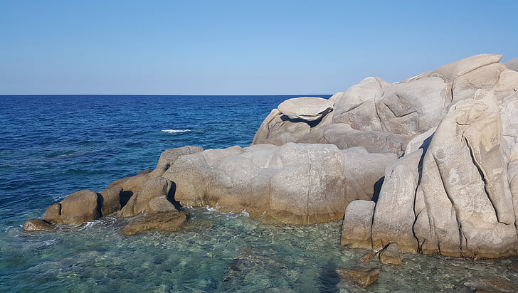 Mar, roques, l'estiu, Costa, marí, pedra, paisatge