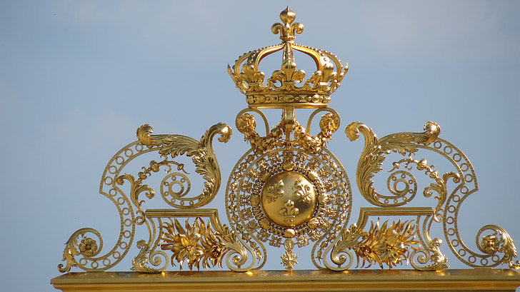 ingang, rasters, vergulden, Kasteel, Versailles, Frankrijk