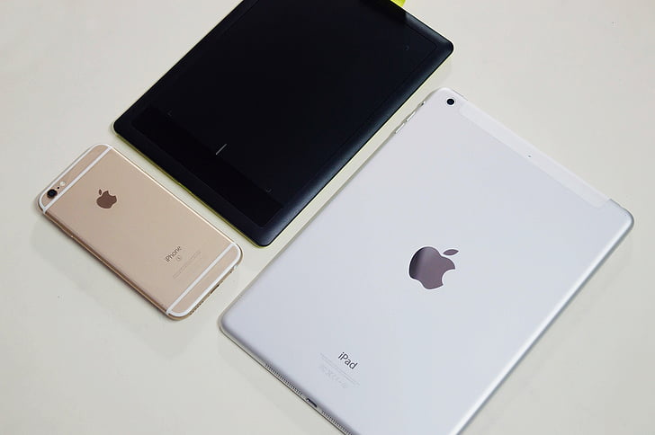 Free photo: ipad, apple, ipad air, iphone, iphone 6s, gold iphone 6s, wacom  | Hippopx