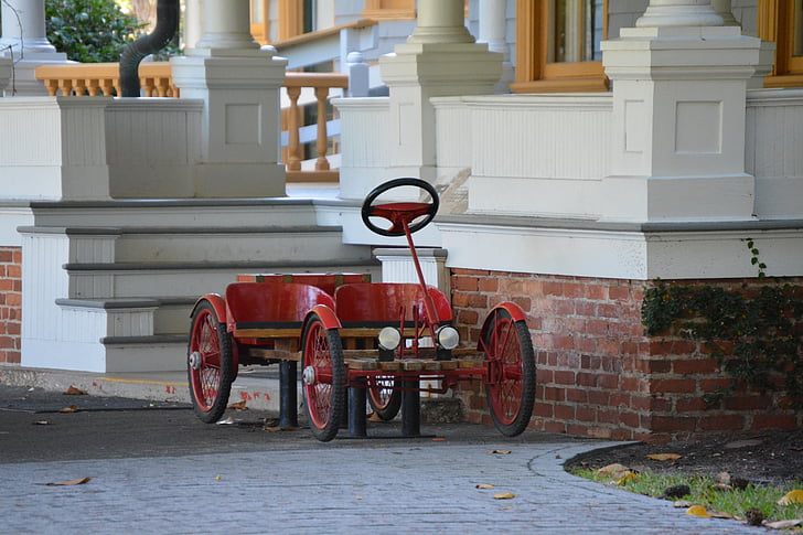 jekyll island, history, red car, architecture, old